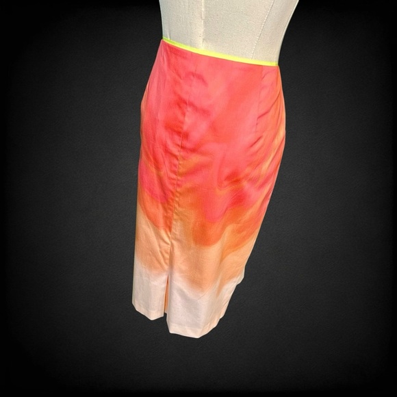 NWT Elie Tahari ‘Penelope’ Watercolor Pencil Skirt in “Crushed Coral” Size 12 - Picture 12 of 14